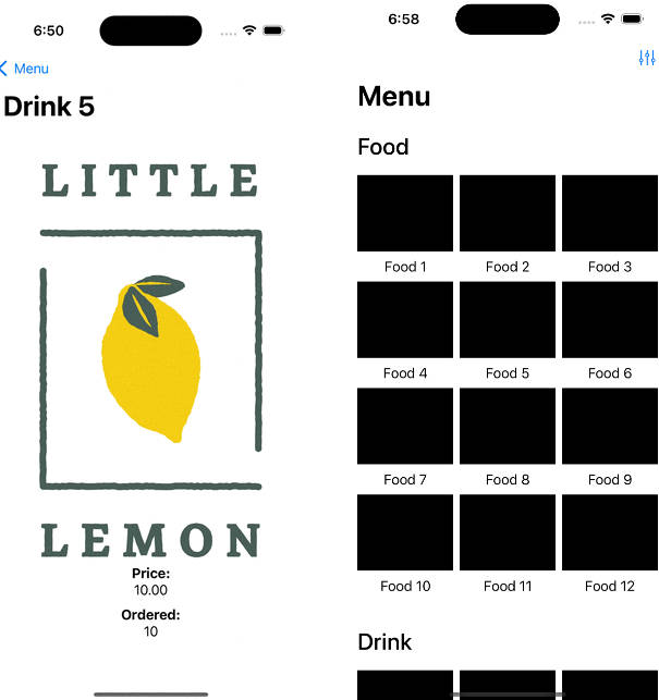 一个小程序，可以查看小柠檬餐厅的菜单